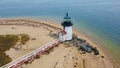 Aerial view of Nantucket, Massachusetts MA, featuring Brant Point Lighthouse, perfet for a wedding.