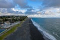 Aerial view of Napier beach and neighborhood, NZ