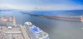 Aerial view of Naples port from drone in summer season, Campania - Italy Royalty Free Stock Photo