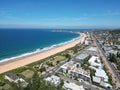 Aerial view of Narrabeen Beach coastline in summer Royalty Free Stock Photo