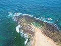 Aerial view of Narrabeen Beach coastline in summer Royalty Free Stock Photo