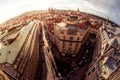 Aerial view of the narrow streets. Prague old town, Czech Republic