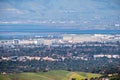 Aerial view of the NASA Ames Research Center and Moffett field Royalty Free Stock Photo