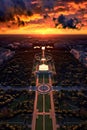 aerial view of the national mall at sunset Royalty Free Stock Photo