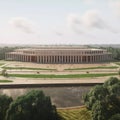 Aerial view of the National Museum of India in Delhi, India, parliament house realistic view , AI Generated