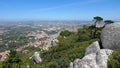 Aerial view from Moorish Castle in Sintra, Portugal Royalty Free Stock Photo