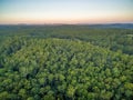 Aerial view of native Australian forest and hills. Royalty Free Stock Photo