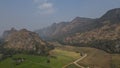 Aerial view nature landscape with moutain blue sky Royalty Free Stock Photo