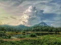 Aerial view nature landscape with moutain blue sky Royalty Free Stock Photo