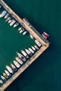 Aerial view of nautical marina