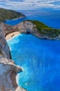 Aerial view of Navagio Shipwreck Beach in Zakynthos island, Greece Royalty Free Stock Photo