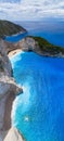 Aerial view of Navagio Shipwreck Beach in Zakynthos island, Greece Royalty Free Stock Photo