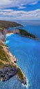 Aerial view of Navagio Shipwreck Beach in Zakynthos island, Greece Royalty Free Stock Photo