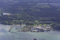 Aerial view of Nawiliwili Harbor near Lihue Kauai Hawaii USA Royalty Free Stock Photo