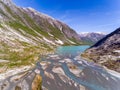 Aerial view near Nigardsbreen glacier in Nigardsvatnet Jostedalsbreen national park in Norway in a sunny day Royalty Free Stock Photo