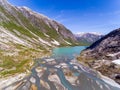 Aerial view near Nigardsbreen glacier in Nigardsvatnet Jostedalsbreen national park in Norway in a sunny day Royalty Free Stock Photo