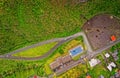 Aerial View Of Neighborhood In Banos, Ecuador Royalty Free Stock Photo