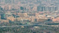 Aerial view of neighborhood Deira and Dubai creek with typical old and modern buildings timelapse. Royalty Free Stock Photo