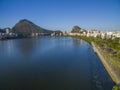 Aerial view of the neighborhood and Ipanema and Leblon Lagoa in Rio de Janeiro, Brazil Royalty Free Stock Photo