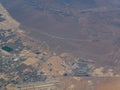 Aerial view of the Nellis US Air Force Base and cityscape Royalty Free Stock Photo