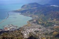 Aerial View of Nelson City & Port, New Zealand.