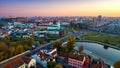 Aerial view of Nemiga, Minsk. Belarus Royalty Free Stock Photo