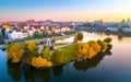 Aerial view of Nemiga, Minsk. Belarus Royalty Free Stock Photo