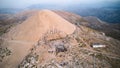 Aerial view of Nemrut Mount, Adiyaman province, Turkey Royalty Free Stock Photo