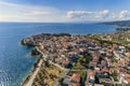 Aerial view of Neos Marmaras on the Sithonia peninsula, in the Chalkidiki , Greece