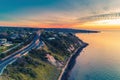 View of Nepean Highway passing through Olivers Hill in Frankston, Victoria. Royalty Free Stock Photo