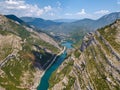 Aerial view of Neretva river and canyon in Bosnia Royalty Free Stock Photo