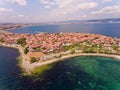 Aerial view of Nessebar, ancient city on the Black Sea coast Royalty Free Stock Photo