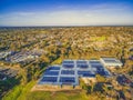 Aerial view of netball courts.