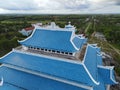 Aerial view of new Basilica of Our Lady of La Vang, 2 crosses in the rooftop Royalty Free Stock Photo