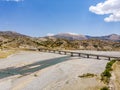 Aerial view of the new bridge, Cendere Koprusu and Cendere river. Road leading to Nemrut Dagi, Turkey Royalty Free Stock Photo