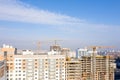 Aerial view of new city residential area construction site Royalty Free Stock Photo