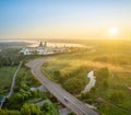 Aerial view on New Jerusalem monastery in Istra Royalty Free Stock Photo