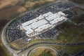 Aerial view of a New Outlet Mall on opening day