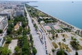 Aerial view of the new park and the waterfront of the city of Th Royalty Free Stock Photo