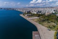 Aerial view of the waterfront of the city of Thessaloniki Royalty Free Stock Photo