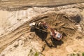 Aerial view on the new road construction site. Warsaw Wilanow