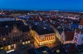 Aerial view of The New Town Hall and Marienplatz at night, Munich, Germany Royalty Free Stock Photo