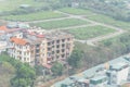 Aerial view new and under construction multistory houses in suburb Hanoi, Vietnam Royalty Free Stock Photo