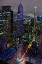 Aerial view of New York City. Manhattan midtown skyline at night Royalty Free Stock Photo