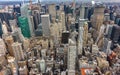 Aerial view of New York City Manhattan  with skyscrapers and streets Royalty Free Stock Photo