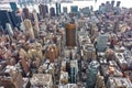 Aerial view of New York City Manhattan  with skyscrapers and streets Royalty Free Stock Photo