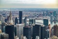 Aerial view of New York City Manhattan  with skyscrapers and streets Royalty Free Stock Photo