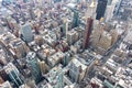 Aerial view of New York City Manhattan  with skyscrapers and streets Royalty Free Stock Photo