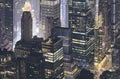 Aerial view of New York City modern buildings at night Royalty Free Stock Photo