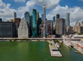 Aerial view of New York City panorama with Manhattan Skyline office buildings Royalty Free Stock Photo